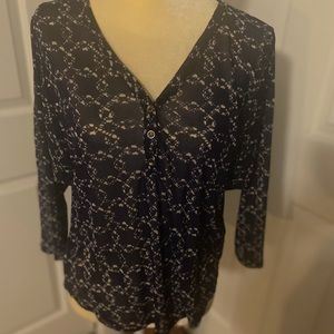 Navy 3/4 Sleeve light weight blouse by H&M